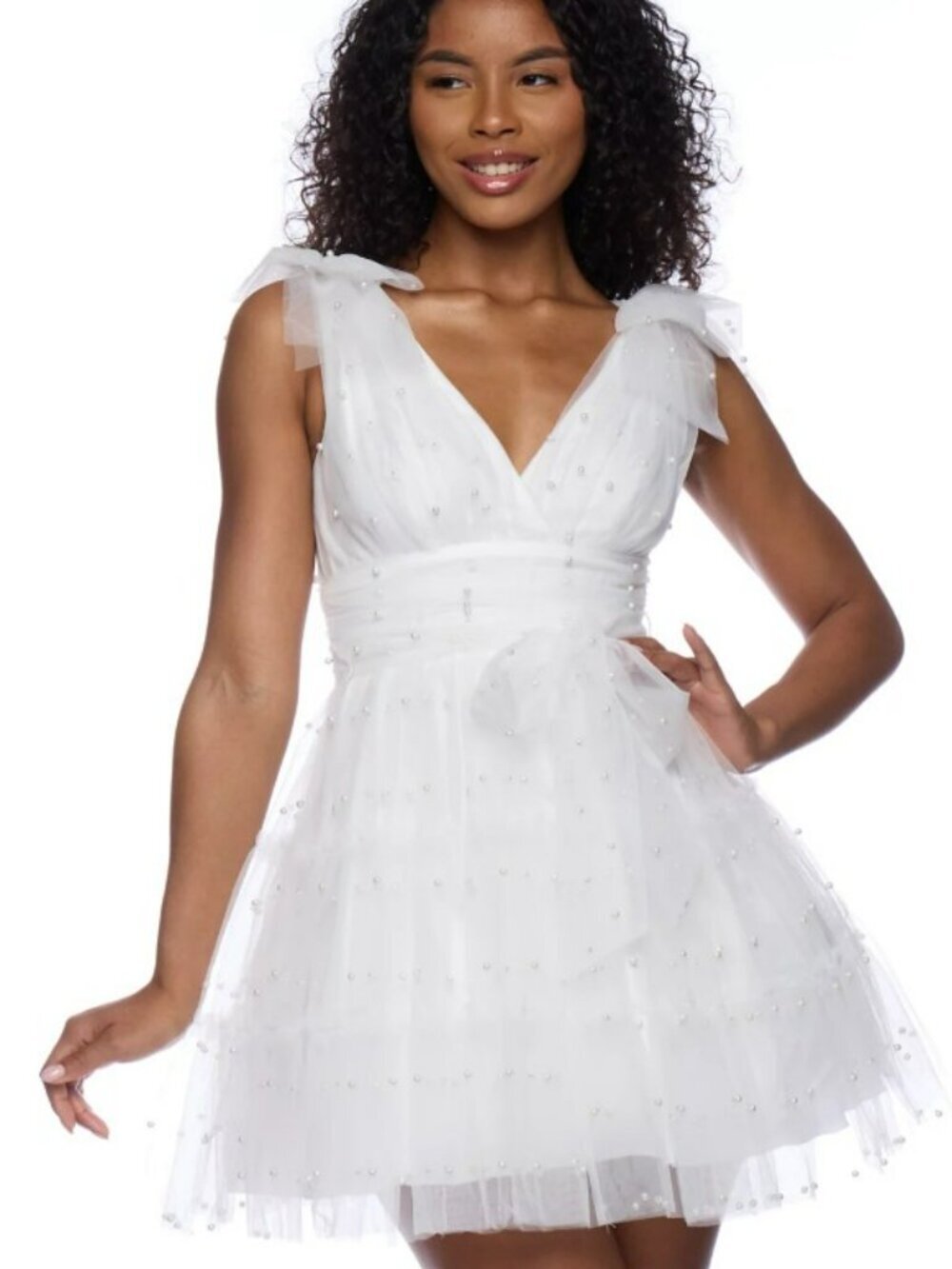 NWT B Darlin Juniors Sweetheart Corset-Waist Mini Dress with Pearls - Size 13/14